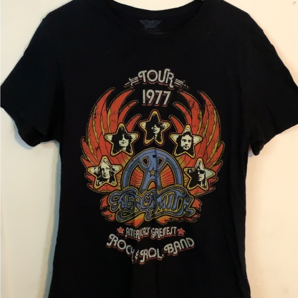 Tour 1977 Aerosmith Music Band Short Sleeve Top